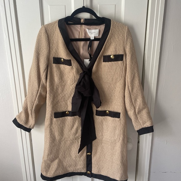 Tan Coco Tweed Bow Dress. Bought on Tuckernuck. - Picture 2 of 3